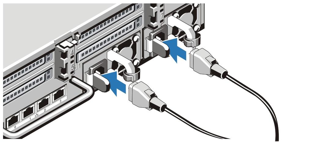 Podłączanie kabli zasilania Rysunek 3. Podłączanie kabli zasilania Podłącz odpowiedni kabel (lub kable) zasilania do systemu oraz odpowiedni kabel zasilania do monitora, o ile jest używany.