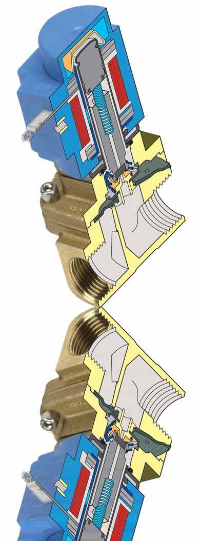 1 2 4 3 EV250B do niskiego lub nieokreślonego ciśnienia Zaprojektowane do układów zamkniętych i spustowych, zawory elektromagnetyczne EV250B 2/2 -drożne z serwosterowaniem i ze wspomaganiem otwarcia