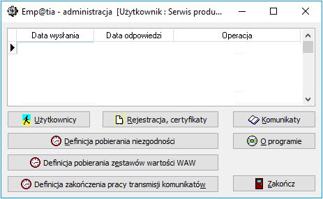 2. EMP@TIA ADMINISTRACJA a) Rejestracja certyfikatu W celu zarejestrowaniu certyfikatu dla jednostki odszukujemy na Pulpicie ikonę Emp@tia Administracja Na ekranie pojawi się okno logowania (podczas