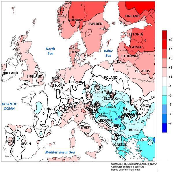 Strona 3 z 6 Obecność pokrywy śnieżnej w Europie według