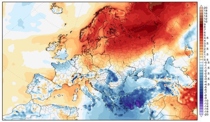 (st.c): Odchylenie wielkości opadów atmosferycznych od normy w Polsce i krajach