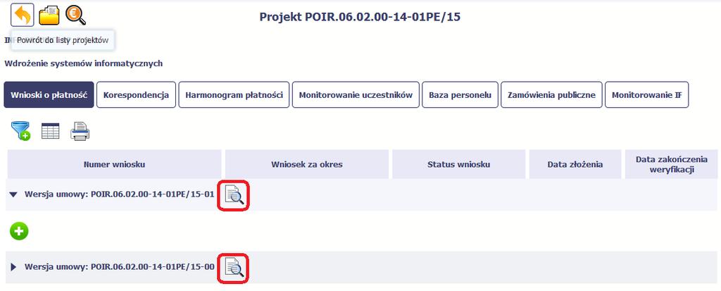 4.1. Podgląd umowy Dane z podpisanej umowy są wprowadzane do systemu przez pracownika DIP. Stanowią one podstawę dla wniosków o płatność, które będziesz składać.