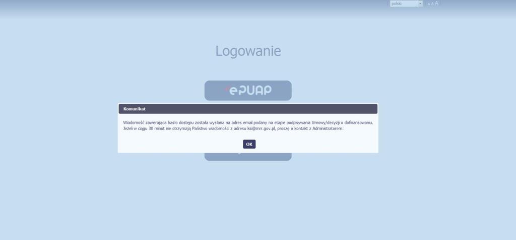 Pierwsze logowanie do systemu Wprowadź login to Twój numer PESEL.