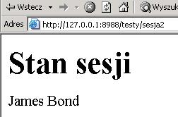 Obsługa sesji przy użyciu HttpSession (1/2) Bieżącą sesję zwraca metoda getsession() obiektu HttpServletRequest Parametr mówi o tym, czy ma być utworzona nowa sesja gdy nie ma bieżącej import java.io.*; import javax.