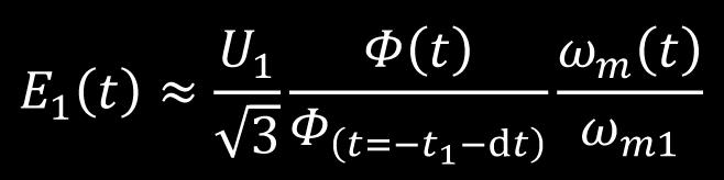 Strumień magnetyczny Φ nie zmienia się w sposób skokowy, i w czasie t = 0 może osiągnąć wartość skuteczną o częstotliwości U 1 oznacza napięcie fazowe sieci