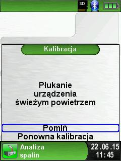 wykonania kalibracji ponownie. W tym celu za pomocą scrollpadu należy wybrać żądaną opcję i zatwierdzić przyciskiem "menu / enter".