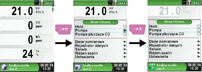 Zatrzymanie zmierzonych wartości pomiarowych (funkcja Hold) Zmierzone wartości można zatrzymać na ekranie.