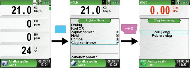 Wyszukiwanie rdzenia spalin Funkcja ta stanowi graficzny wskaźnik trendu zmian temperatury spalin oraz umożliwia znalezienie miejsca, w którym temperatura spalin jest najwyższa.