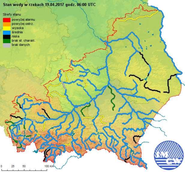 3. Prognoza hydrologiczna 3.1 Prognoza na okres od godz. 06 UTC dn. 19.04.2017 do godz. 12 UTC dn. 20.04.2017 r.