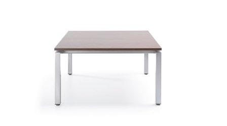 Table top made of tempered glass, natural veneer or durable HPL material.