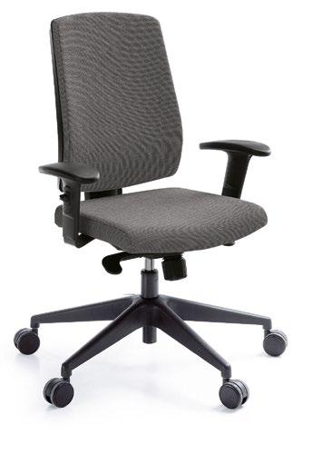 plastic or upholstery. Height adjustable backrest.