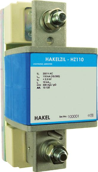 Ochronnik piorunowy / iskiernik / TYP 1 TYP 1 / CLASS I / HZ110 HZ110/500 HS50-50 HS55 HZ110, HZ110/500, HS50-50 i HS55 są to ochronniki piorunowe typu 1 według normy EN 61643-11 ed. 2 i IEC 61643-1.