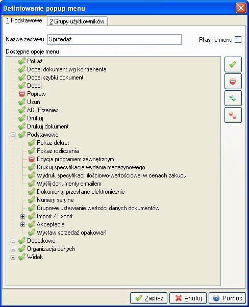 Zarządzać oknami można także poprzez opcję menu programu Okno, za pomocą takich