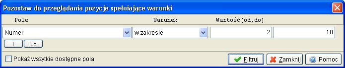 przez użytkownika można wyświetlać w kilku liniach klikając na przyciski i/lub. Zwiększa się w ten sposób liczba możliwości w poszukiwaniu dokumentów.