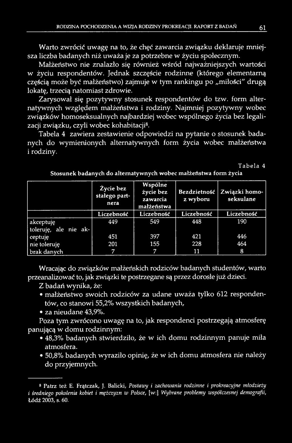 Jednak szczęście rodzinne (którego elementarną częścią może być małżeństwo) zajmuje w tym rankingu po miłości" drugą lokatę, trzecią natomiast zdrowie.