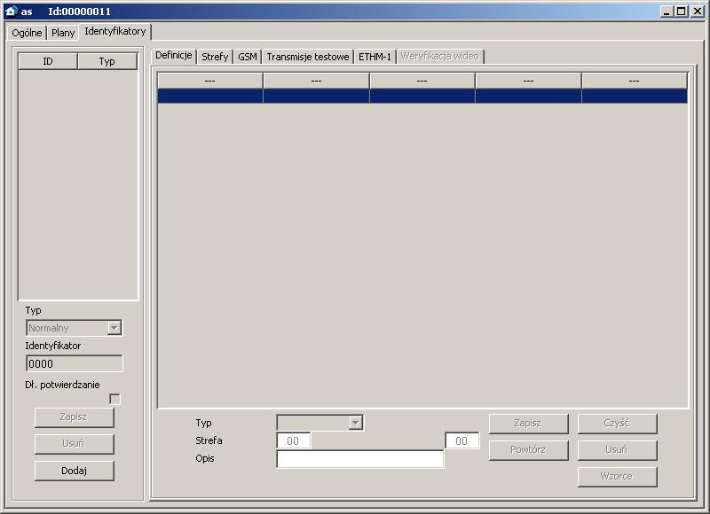 SATEL STAM-2 33 Normalny identyfikator dla transmisji w pozostałych formatach. Zmiana typu identyfikatora zapisywana jest automatycznie.