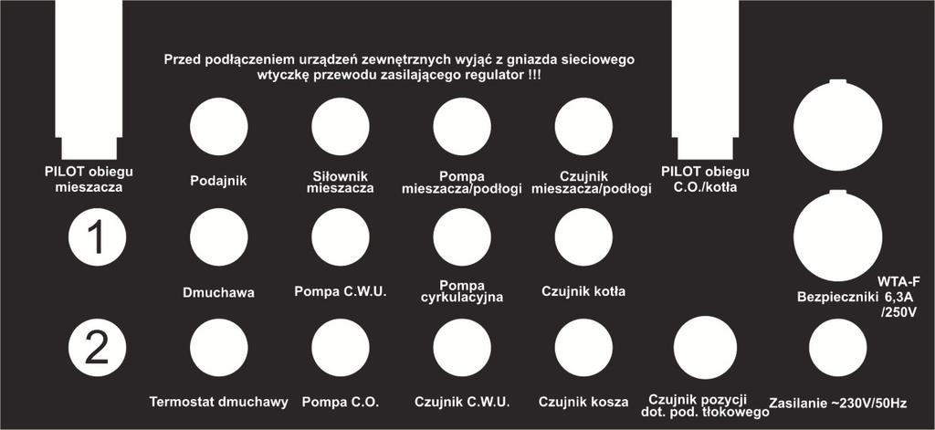 O Rozmieszczenie i opis wejść/wyjść Wybór urządzeń. W Ustawieniach instalacji w pozycji 1. Dostępne urządzenia wybieramy opcje pokazane na rysunku obok. W pozycjach 2. Tryb pracy C.O; 3.