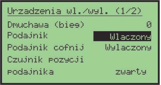 Tryb ręczny - testowanie wyjść regulatora, sprawdzania kierunku pracy siłownika mieszacza.