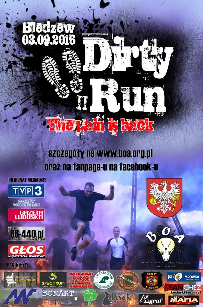 Rusza druga edycja biegu DIRTY RUN The Pain is Back, która zgodnie z wcześniejszymi zapowiedziami odbędzie się 3 września br.