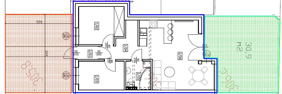 A1 A1 LOKAL LOKAL 51,37 51,37 Podobny apartament do B1 lecz z większym ogródkiem. 3 -pokojowy apartament z ogródkiem.