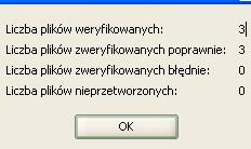 Rysunek 43: Zakładka Weryfikowanie Lista elementów do weryfikacji Rozpocznie się proces weryfikacji podpisu.