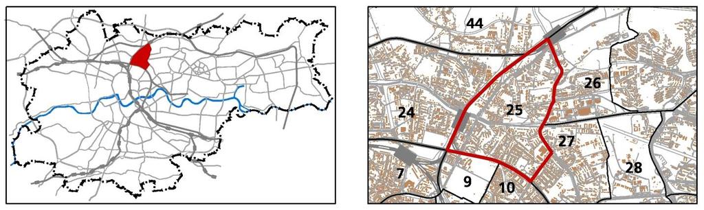 25. PRĄDNIK CZERWONY JEDNOSTKA: 25 POWIERZCHNIA: NAZWA: 276.84 ha PRĄDNIK CZERWONY KIERUNKI ZMIAN W STRUKTURZE PRZESTRZENNEJ Istniejąca zabudowa mieszkaniowa jednorodzinna w rejonie ul.