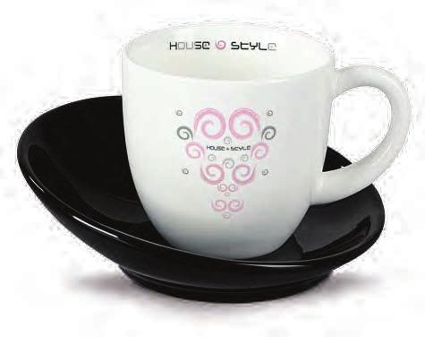 Pearl C/20 C/225 50 ml / h: 68 mm / Ø 70mm spodek / saucer: Ø 30 mm biały / white porcelana oyal White / oyal White porcelain czarny