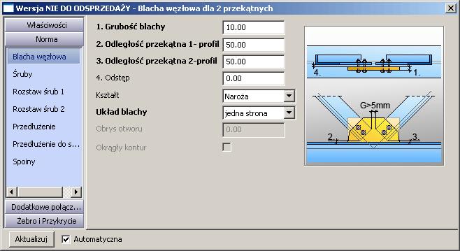 Kombinacje zostaną wygenerowane automatycznie zgodnie z Eurokodem 0.