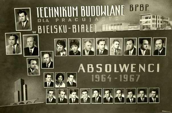 Absolwenci Technikum Budowlanego dla Pracujących rok 1967.
