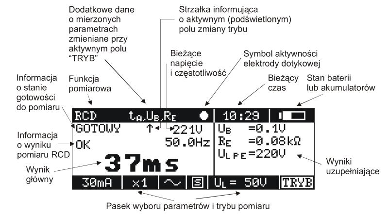 3.2. Organizacja ekranu Przykładowy wygląd ekranu dla wyświetlania wszystkich wyników i tylko głównego oraz przy wpisywaniu wyniku do pamięci i przeglądaniu pamięci