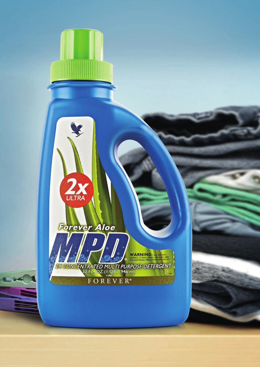 Forever Aloe MPD 2X Ultra Płyn detergentowy do uniwersalnego zastosowania w gospodarstwie domowym - można w nim prać, zmywać naczynia oraz używać go codziennie do tysiąca domowych czynności.