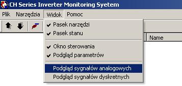 Aby włączyć emulator oscyloskopu dla sygnałów analogowych, naleŝy na zakładce Widok wybrać opcję Podgląd sygnałów analogowych. Rys.