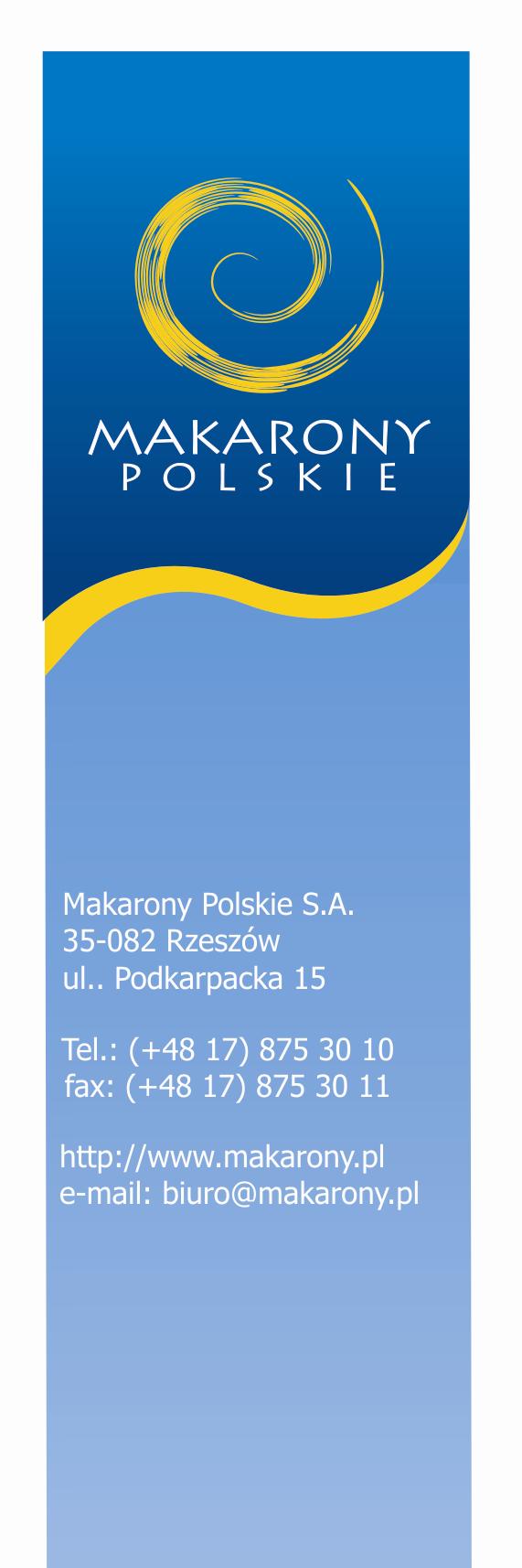 Rzeszów, 21 maja 2007 roku Szanowni Państwo, W imieniu Zarządu Makarony Polskie S.A. mam przyjemność przedstawić Raport Roczny z działalności Spółki w 2006 roku.
