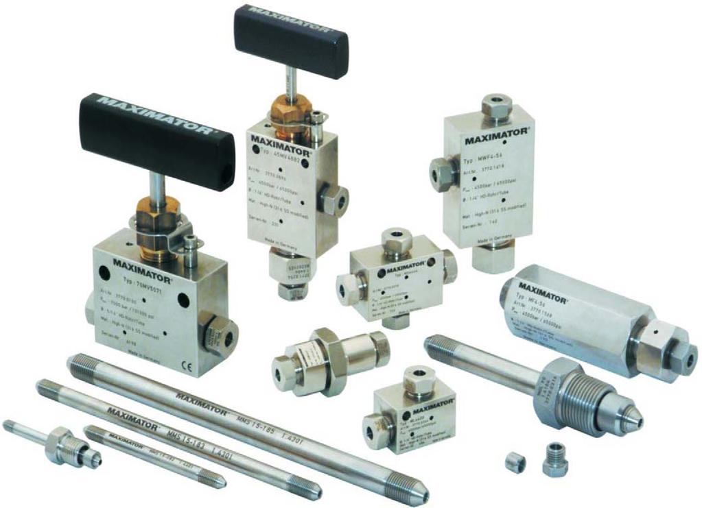 Zawory ręcznie sterowane, elementy armatury i złączki proste do stosowania w instalacjach wysokociśnieniowych Oferujemy wszystkie możliwe rodzaje połączeń stosowane w instalacjach wysokociśnieniowych.