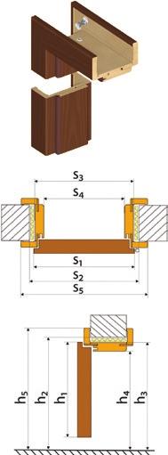 Szerokość zewnętrzna ościeżnicy (S 3 ) 644 744 844 944 1044 1144 Szerokość w świetle ościeżnicy (S 4 ) 600 700 800 900 1000 1100 Szerokość krycia ościeżnicy (S 5 ) 744 844 944 1044 1144 1244 Wysokość