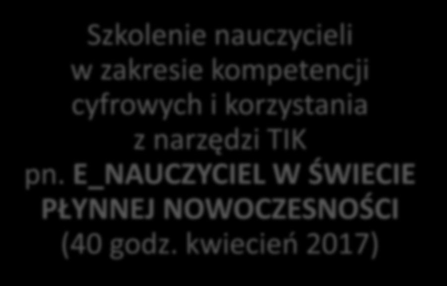 II. Organizacja doskonalenia zawodowego nauczycieli Szkolenie nauczycieli w