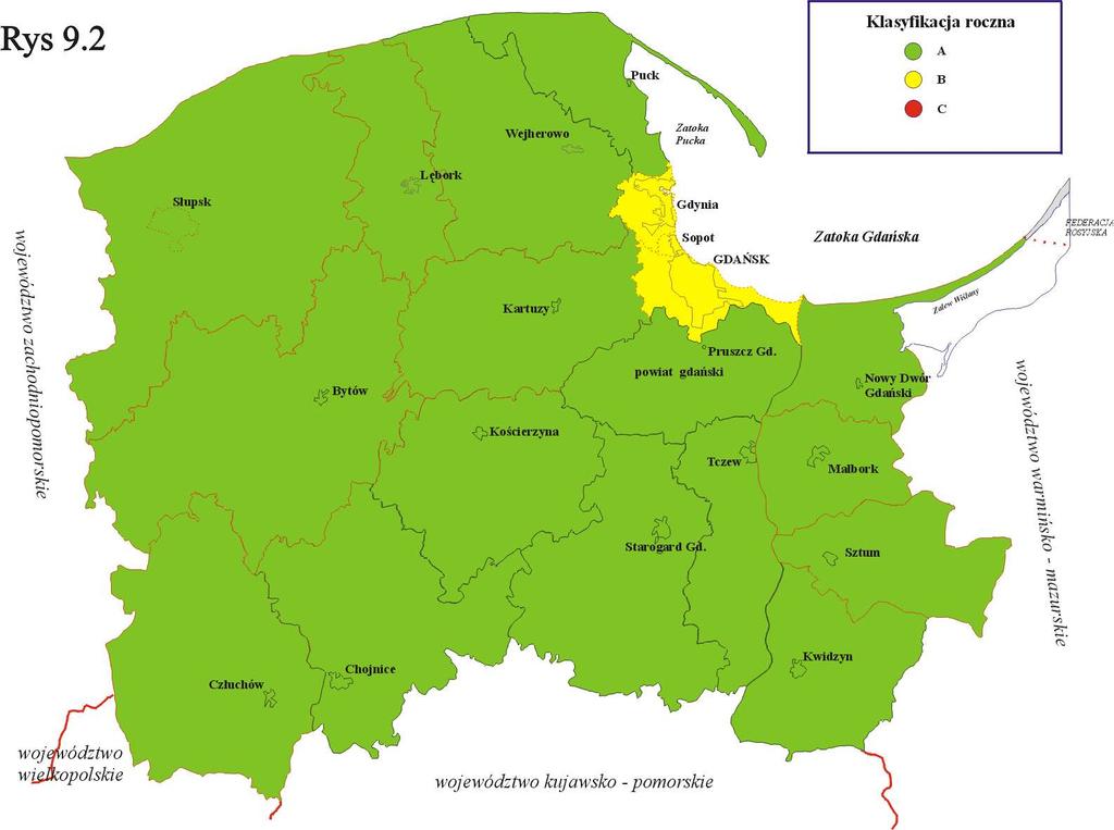 8.2. Klasyfikacja stref z uwzględnieniem parametrów kryterialnych określonych dla NO 2, pod kątem ochrony zdrowia. Lp. Tabela 8.2. Klasyfikacja stref z uwzględnieniem parametrów kryterialnych