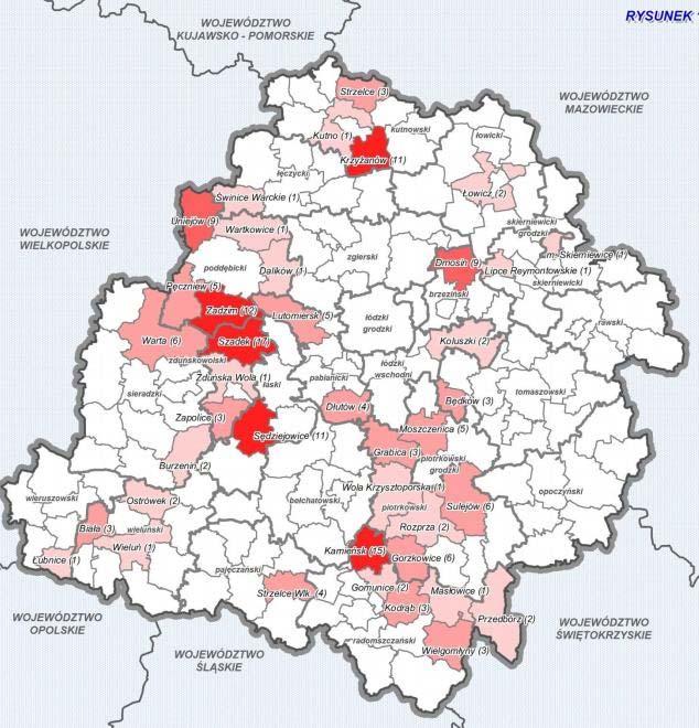 Wykaz planowanych i występujących elektrowni wiatrowych na terenie Gminy Sulejów: Sulejów, obręb 11 nr ewid. dz.