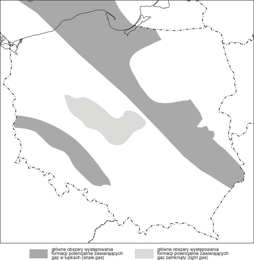 Gaz ziemny Udokumentowane zasoby złoża gazu ziemnego w kraju wynoszą 93 mld m 3. Najwięcej udokumentowanych złóż znajduje się na Niżu Polskim (66%) oraz przedgórzu Karpat (29,5%).