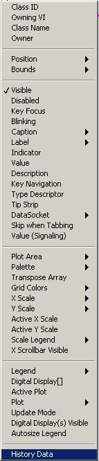 Property Node Klikając na własności Visible (lewy przycisk lub prawy wtedy z menu podręcznego wybrać Properties ) wybieramy własność History Data.