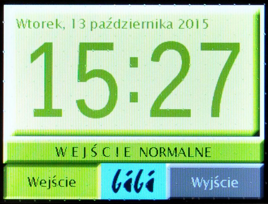 Jeżeli na ekranie wyświetlany jest standardowy obraz z zegarem czasu rzeczywistego należy odłączyć zasilanie