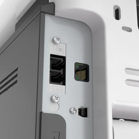 Faksowanie 117 Podłączanie drukarki do gniazda ściennego w Niemczech Gniazda ścienne w Niemczech posiadają dwa typy portów. Porty N przeznaczone są dla faksów, modemów i automatycznych sekretarek.