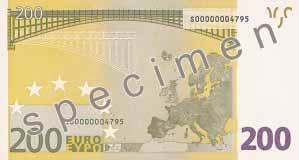 ZABEZPIECZENIA Banknoty euro mają różne nowoczesne zabezpieczenia. Zawsze sprawdzaj kilka zabezpieczeń. W razie wątpliwości porównaj banknot z takim, który na pewno jest autentyczny.