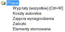 Płace Naturalnym miejscem realizacji wypłat dla pracowników i zleceniobiorców jest opcja menu głównego: Płace.