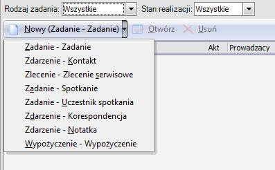 Kadry Pozostałe / Zadania W wersji platynowej przy wykupionej licencji enova 365 Pulpit Kierownika, Pulpit Pracownika zostało obsłużone powiązanie pracownika z zadaniami CRM.