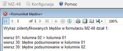 W razie próby wprowadzenie danych innych niż liczbowe zostanie wyświetlony komunikat: Uwaga!