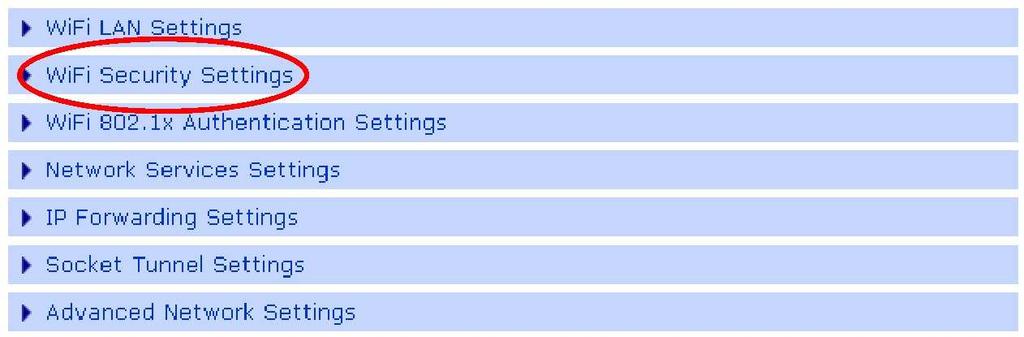 Przycisk Apply nie może zostać pominięty! Będąc w tym samym oknie wybrać w dolnej części zakładkę WiFi Security Settings.