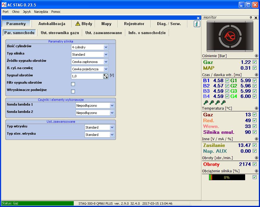 2. Opis programu diagnostycznego AC STAG 2.1.