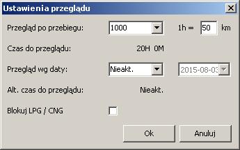 sekundy. Od ost. poł. czas przepracowany na benzynie od ostatniego połączenia z PC. Gaz - całkowity czas pracy sterownika na gazie. Od. Ost. poł. czas przepracowany na gazie od ostatniego połączenia z PC.