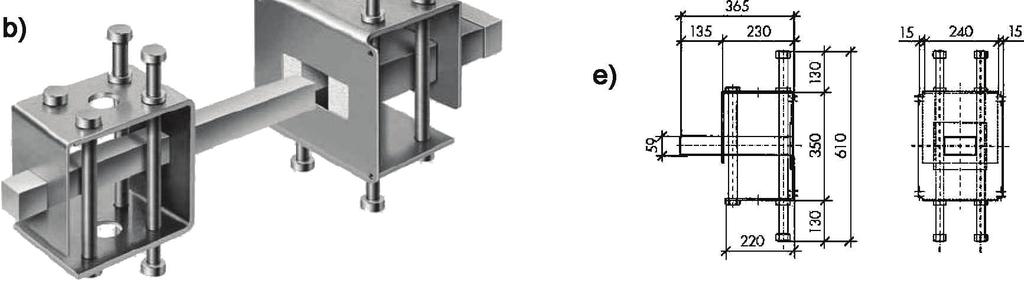 HSD CRET-155V a) widok trzpienia dylatacyjnego i tulei HSD CRET-155, b) widok